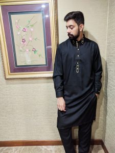 black shalwar kameez for men