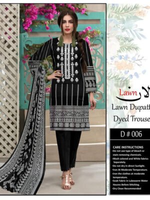 Black-White 3pc Lawn Suits In Pakistan