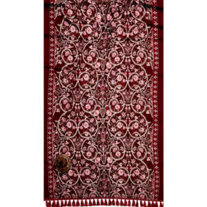 Maroon Color Embroidered Dhanak Shawl For Women