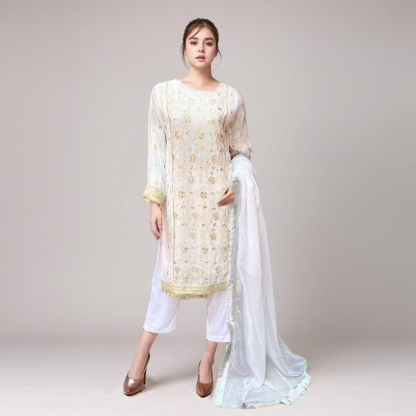 Pure White wholesale pure chiffon pakistani suits