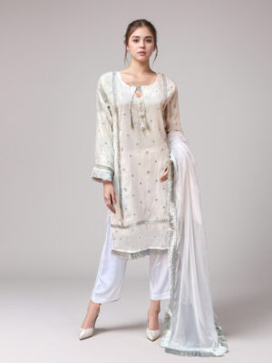 eggshell white Latest Pakistani wholesale Dresses