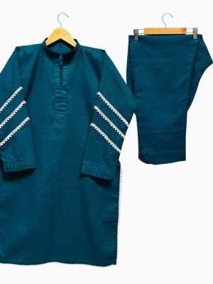 Astronaut Blue Khaddar 2-Piece Suit for Women