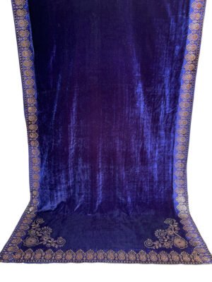 Blue Color Embroidered Velvet Ladies Shawl