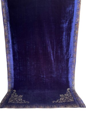 Blue Color Velvet Ladies Embroidered Shawl