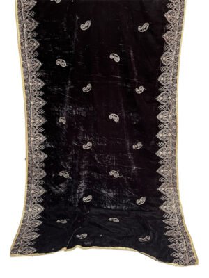 Brown Color Embroidered Velvet Shawl Wholesale