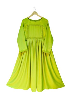 Greenish Yellow Georgette Maxi Dress