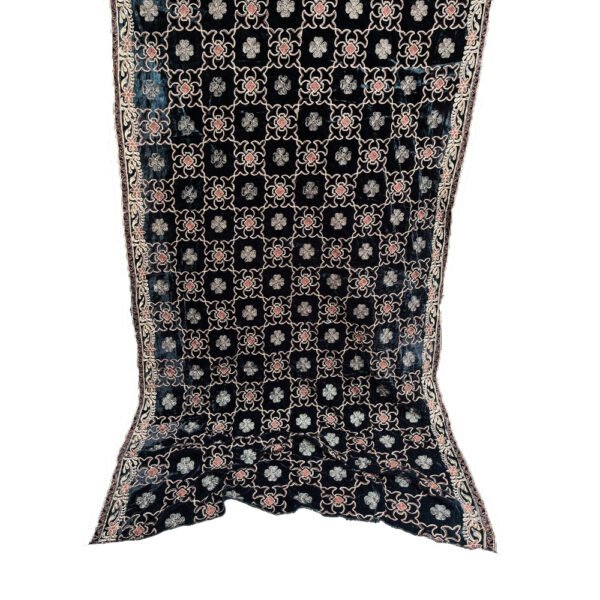 Pakistani Black Embroidered Velvet Shawl