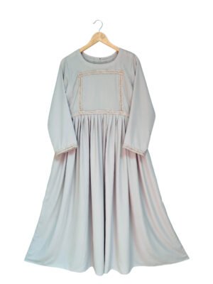 Pastel Grey Georgette Maxi Dress