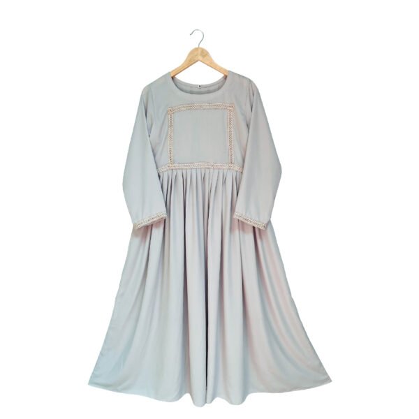 Pastel Grey Georgette Maxi Dress