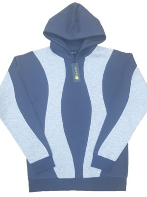 Grey And Blue Color Cozy Comfort Hoodie