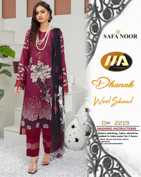Maroon Color Dhanak Suit