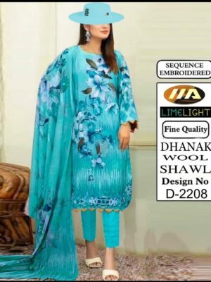 Medium Turquoise Color Dhanak Suit