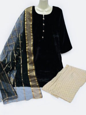 Wholesale Black Color Wholesale 3pc Velvet Suit
