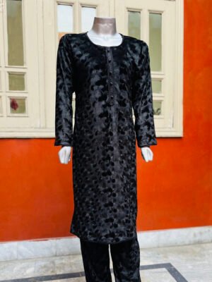 Black Color 2pc Velvet Pakistani Suit