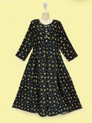 Black Color Viscos Maxi Dress Wholesale