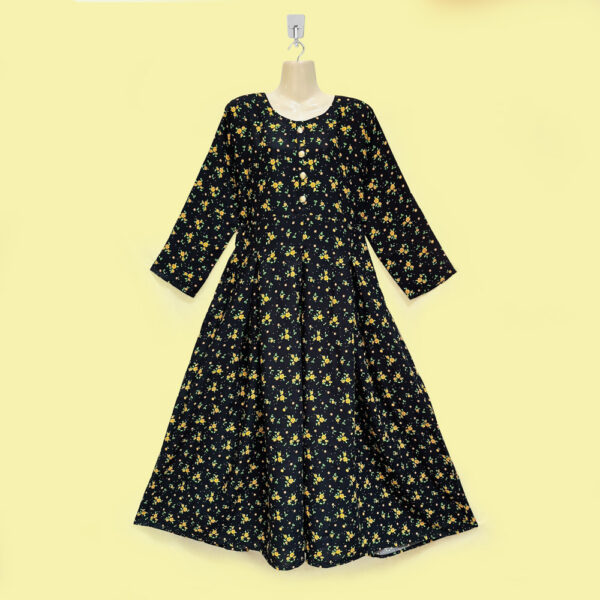 Black Color Viscos Maxi Dress Wholesale