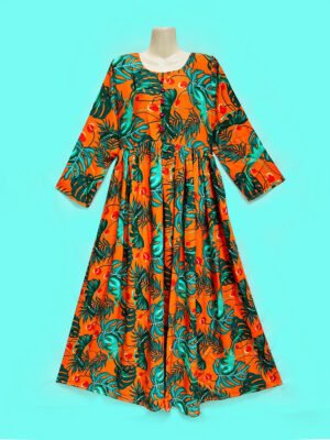 Orange Visocs Wholesale Maxi Dress