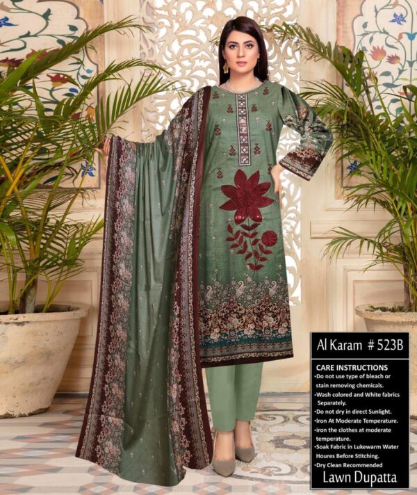 Camouflage Green 3 Piece Lawn Suits Pakistan