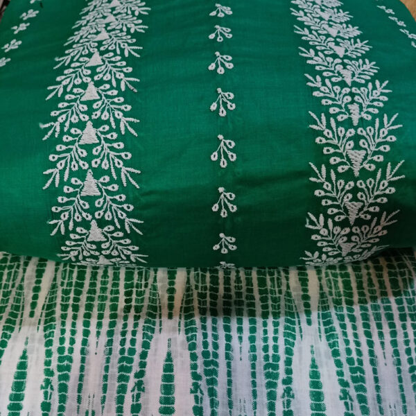 Deep Sea Green Chickankari Embroidered Ladies 2pc Suit