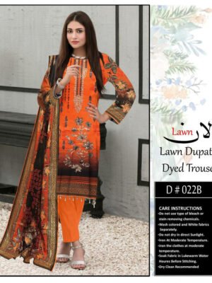 Reddish Orange Pakistan Lawn Suits