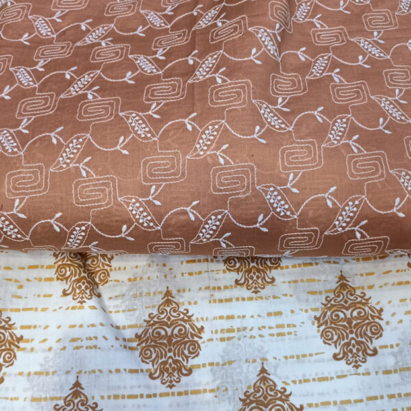 Rosy Brown Chickankari Embroidered Ladies 2pc Suit