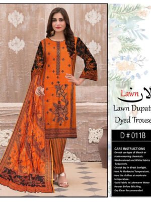 Shocking Orange 3 Piece Lawn Suits In Pakistan