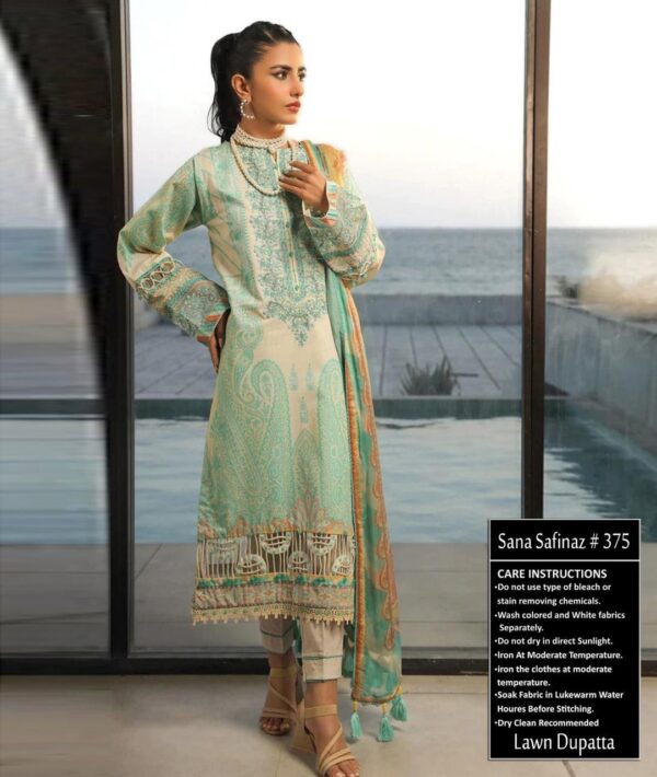 Thistle Green Embroidered Pakistani Lawn Suits Online