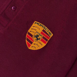 Maroon Color Embroidered Polo Shirt With Logo
