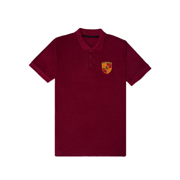 Maroon Color Embroidered Polo Shirt With Logo