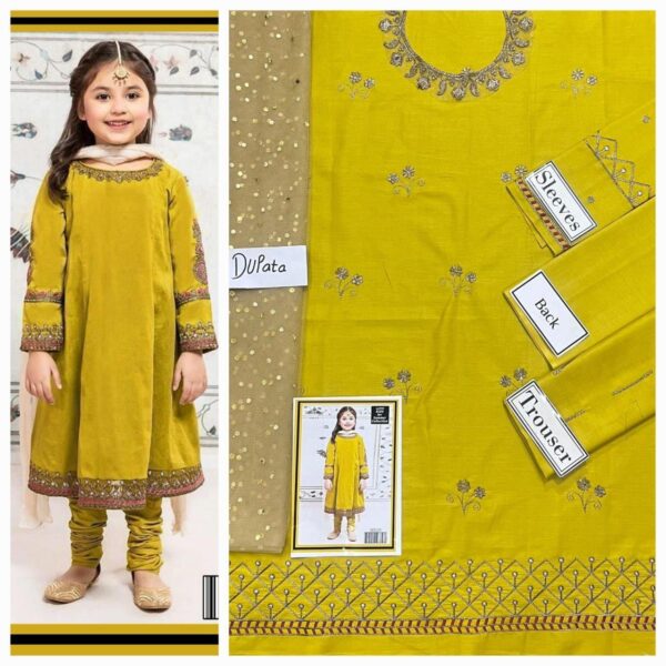 Mustard Yellow Kids Dress For Girls