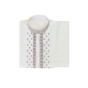 Off-White Embroidered Men's Shalwar Kameez