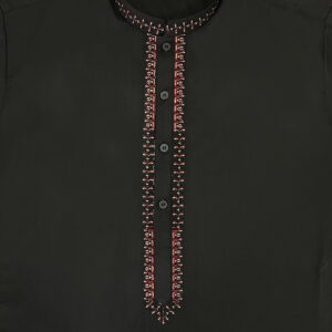 Men's Black Embroidered Shalwar Kameez