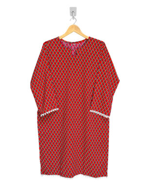 Red Color Readymade Pakistani Kurti UK