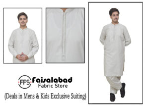 White Color gents shalwar kameez embroidery design