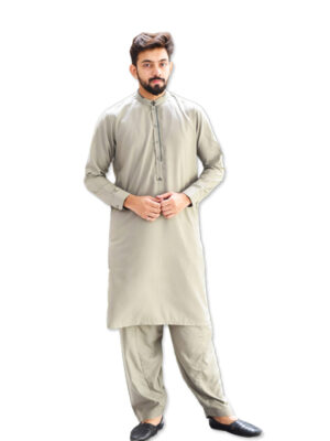 Grey Men's Wholesale Pakistani Salwar Kameez