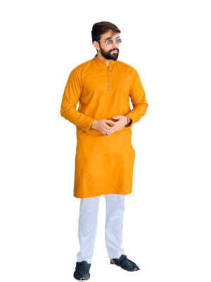 Mustard Color Men's Stylish Pakistani Suit Wholesale