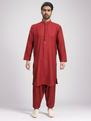 Reddish shalwar kameez for men pakistan