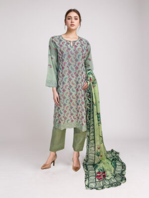 Camouflage green pakistani lawn suits wholesale