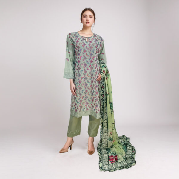 Camouflage green pakistani lawn suits wholesale