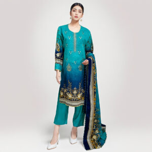 Cyan pakistani linen suits wholesale