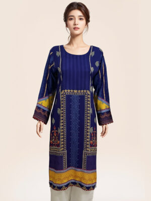 Indigo Color Printed Ready To Wear Wholesale kurti