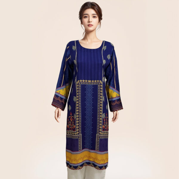 Indigo Color Printed Ready To Wear Wholesale kurti