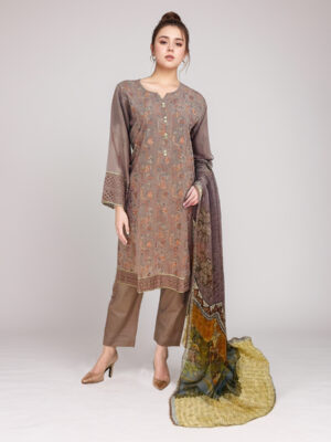 Dark coffee pakistani lawn suits wholesale