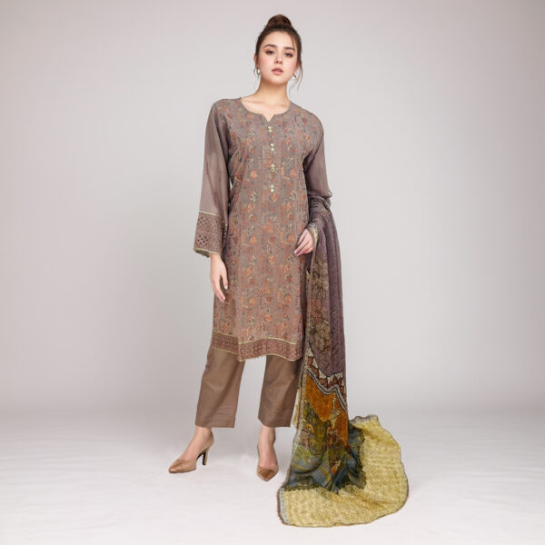 Dark coffee pakistani lawn suits wholesale