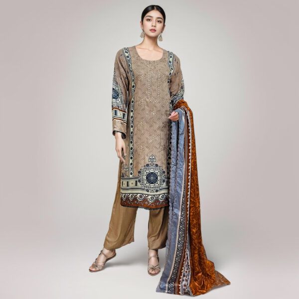 Grey Olive linen suits wholesale pakistan