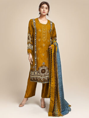 Mustard Brown linen suits wholesale pakistan