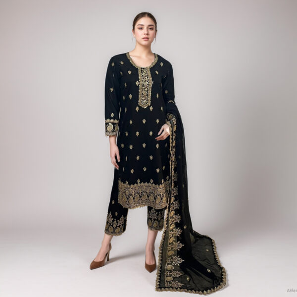 Black Pakistan wholesale linen suit