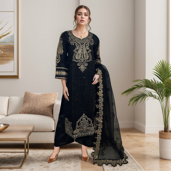 Black pakistani wholesale suit linen