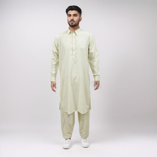 Cream pakistani mens shalwar kameez