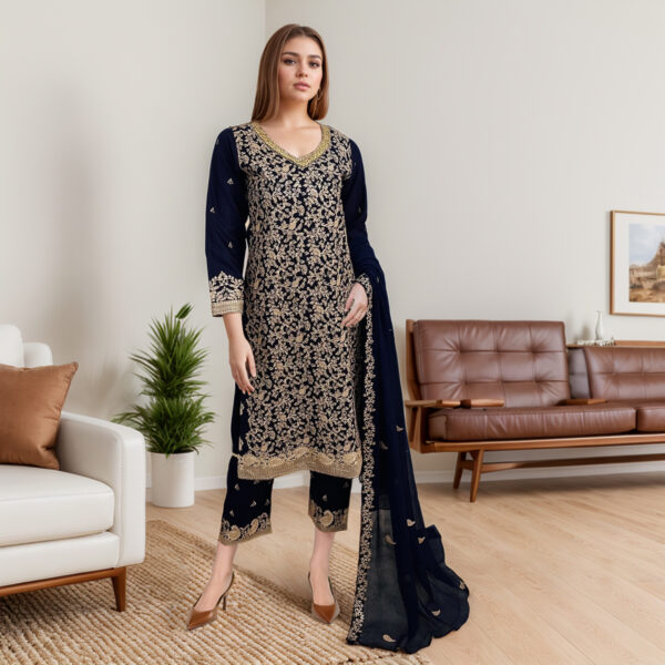 Dark Navy Blue Pakistani wholesale suits